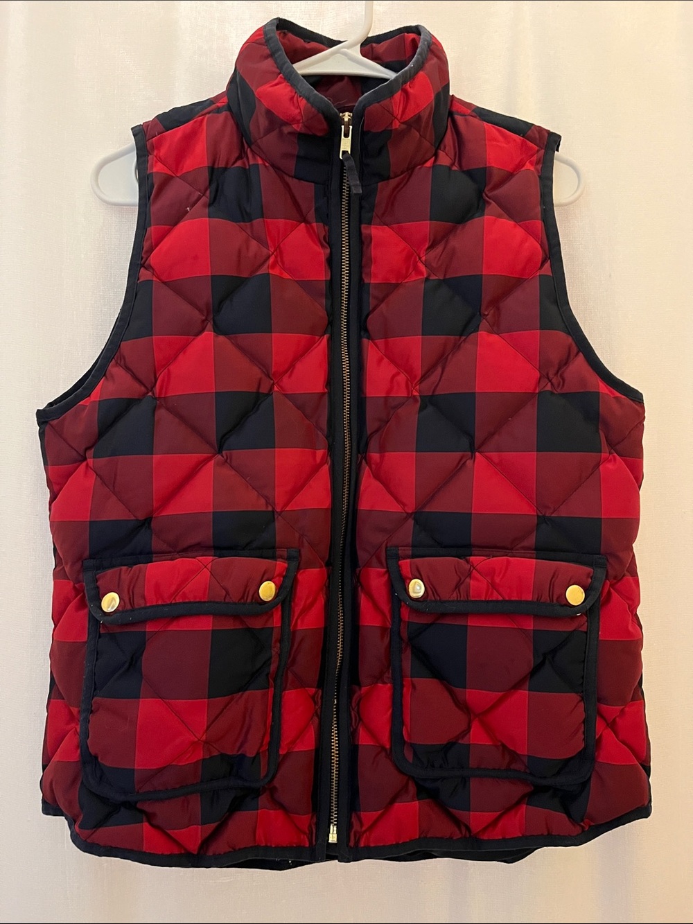 J. Crew Buffalo Plaid Puffer Vest Size Medium